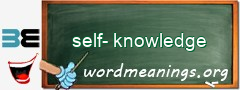 WordMeaning blackboard for self-knowledge